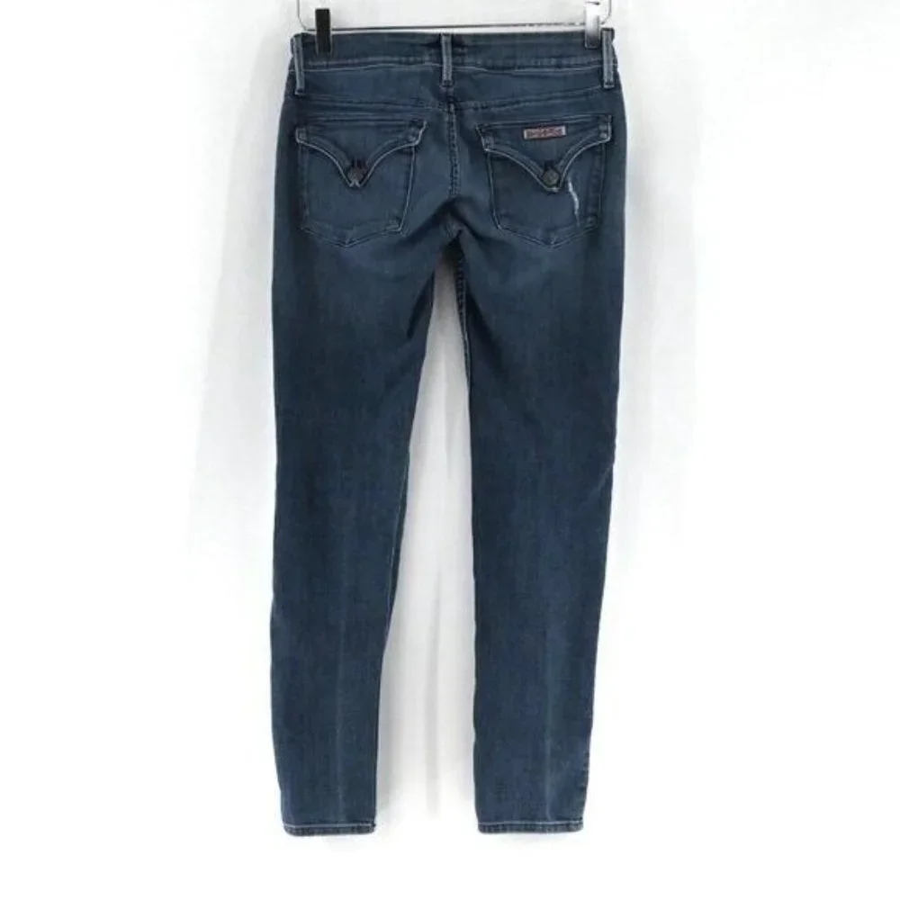 HUDSON Collin Flap Skinny Ankle Ripped Jeans Medium Wash Distressed Womens Sz 25 - Picture 5 of 8